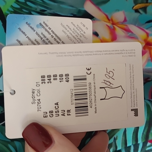 Amoena sz 8 floral one piece swimsuit new with tags SW12 - Picture 4 of 5